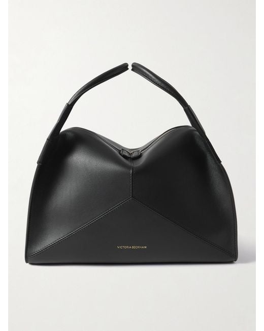 Victoria Beckham Black Plié Paneled Leather Tote