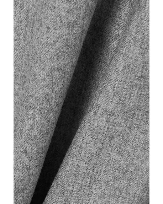 Brunello Cucinelli Gray Ribbed Wool And Wool-Flannel Blazer