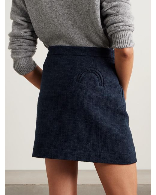 Blazé Milano Blue Missy Appaloosa Cotton-Blend Tweed Mini Skirt