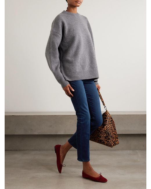 Mother Blue The Dazzler Ankle Mid-Rise Slim-Leg Jeans