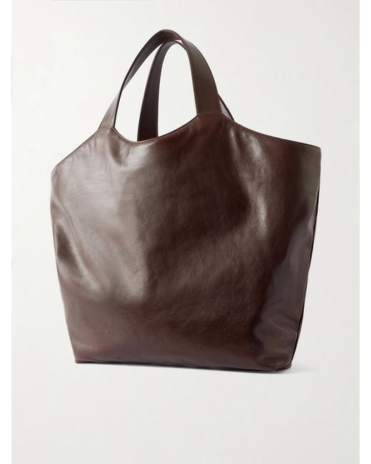 Saint Laurent Brown Icare Maxi Cassandre-Appliquéd Suede Tote