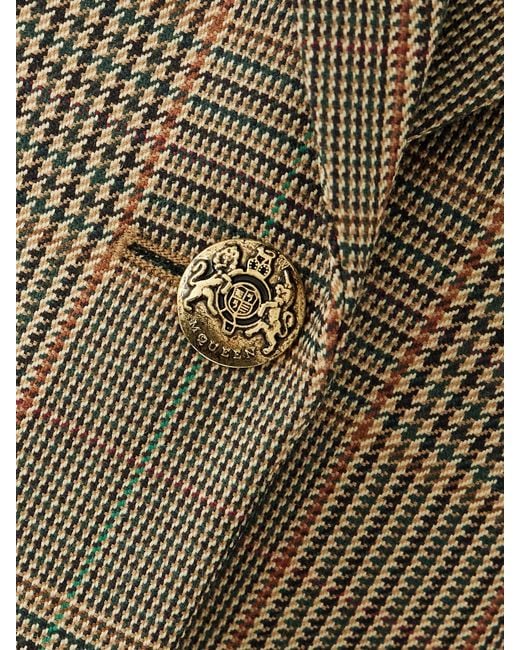 Alexander McQueen Green Prince Of Wales Checked Wool Blazer