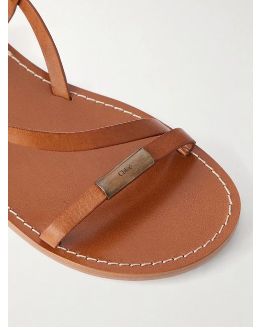Chloé Brown Matilda Leather Sandals