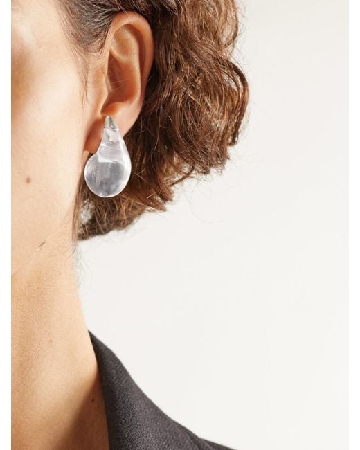 Bottega Veneta Natural Resin And Sterling Earrings