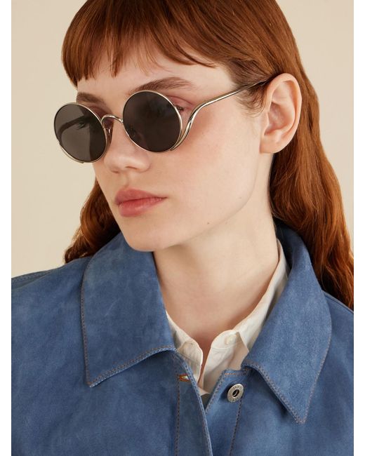 Loewe Metallic Round-Frame-Tone Sunglasses