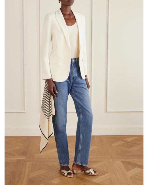 Aquazzura Natural Sundance 35 Metallic Leather Mules