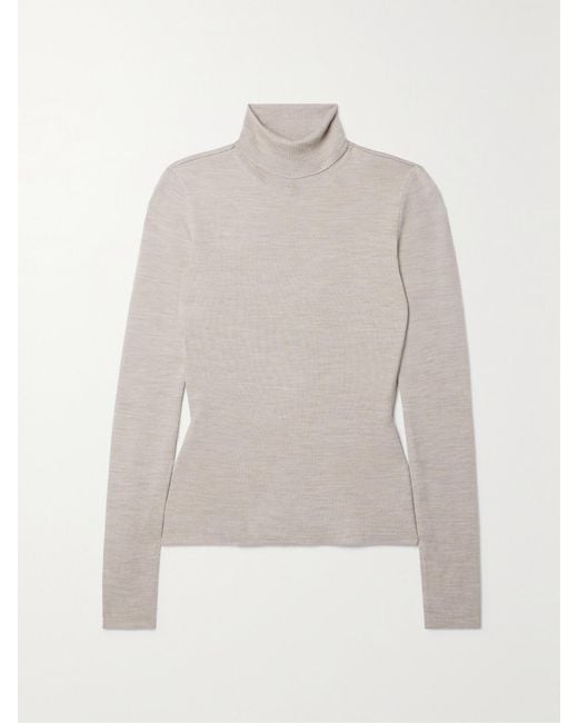 Gabriela Hearst White May Wool, Cashmere And Silk-Blend Turtleneck Sweater