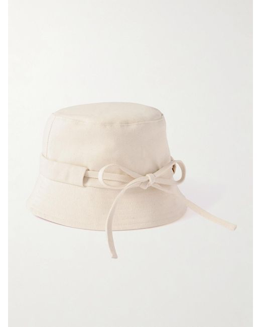 Jacquemus Natural The Gadjo Fischerhut Aus Baumwoll-Canvas Mit Verzierung
