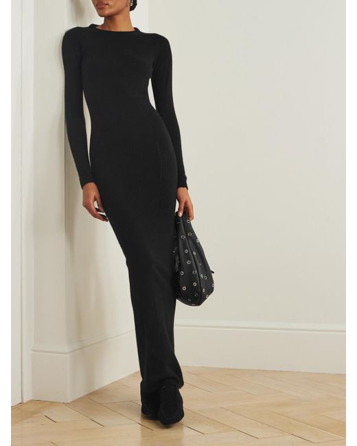 Robe Longue Dos Ouvert En Cachemire À Ornement Kiki de Montparnasse en coloris Black