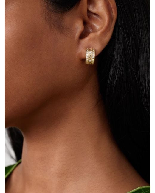 De Beers London Natural Talisman 18-Karat Diamond Hoop Earrings