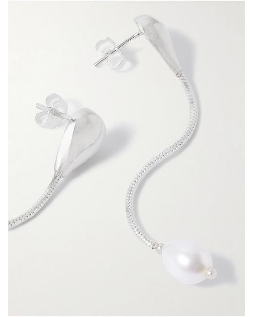 Loren Stewart White Remier Sterling Pearl Earrings