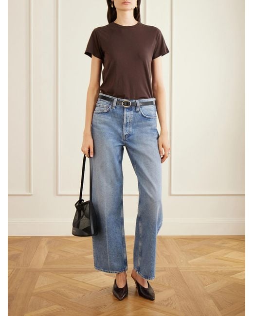 Nili Lotan Brown Lana Cotton-Jersey T-Shirt