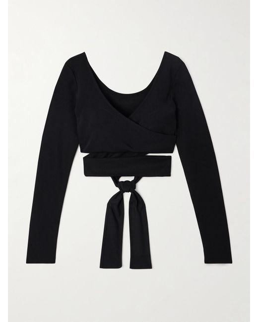 Ferragamo Black Ballet Knitted Wrap Cardigan