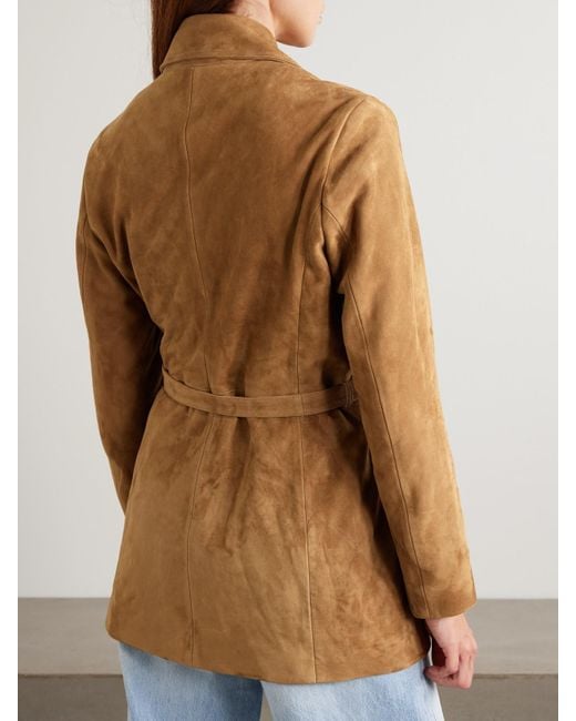 Veste En Daim À Ceinture Romana Nour Hammour en coloris Brown