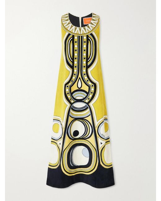 LaDoubleJ White Totem Cotton Midi Dress