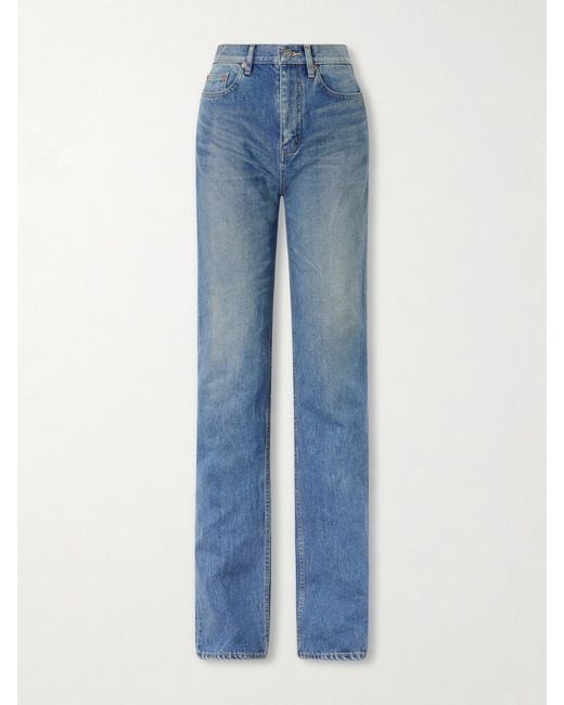 Saint Laurent Blue High-Rise Bootcut Jeans