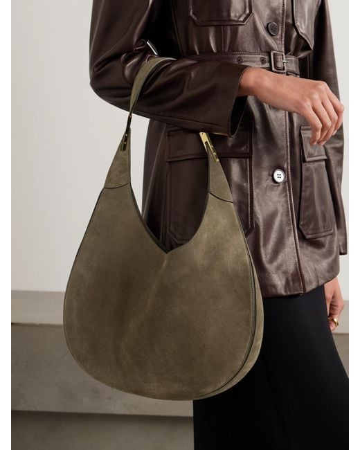 SAVETTE Gray Florence Suede Tote