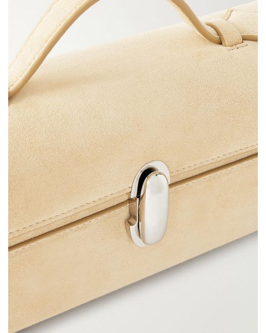 SAVETTE Natural Slim Symmetry Suede Tote