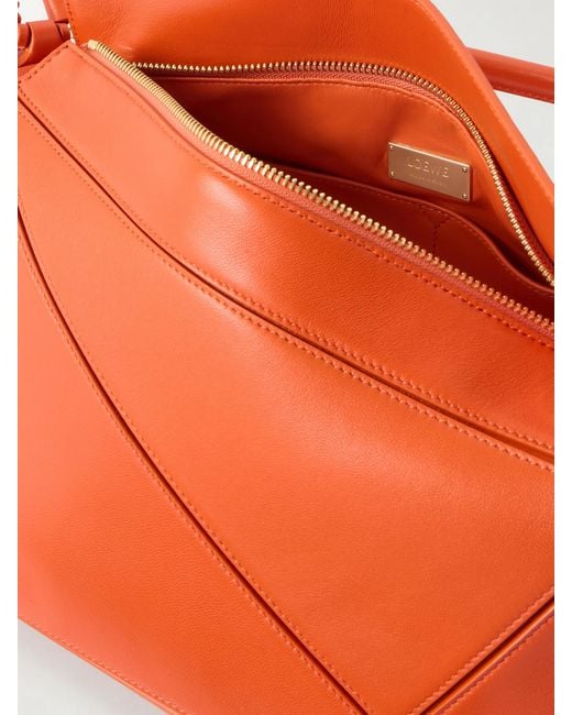 Loewe Orange Paula's Ibiza Puzzle Small Leather Shoulder Bag