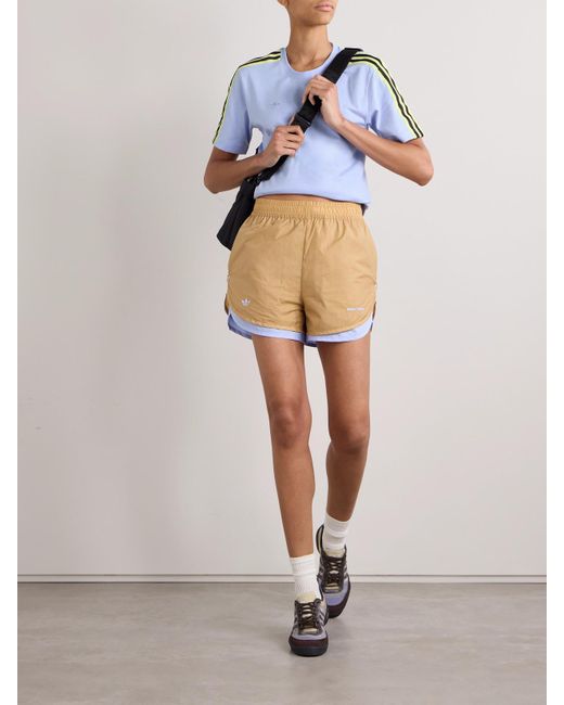 Adidas Originals Blue Wales Bonner Webbing-Trimmed Organic Cotton-Jersey T-Shirt