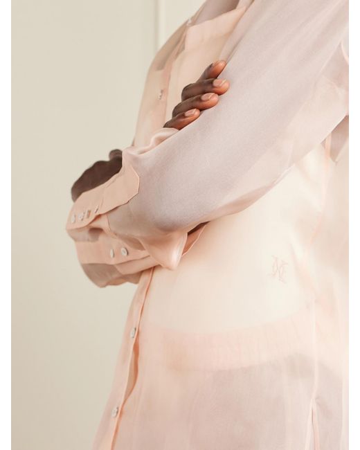 Kiki de Montparnasse Pink Silk-Organza Shirt