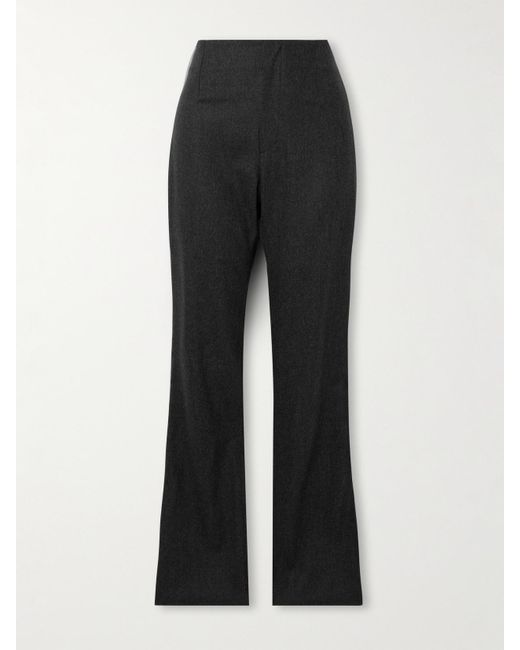 Frankie Shop Black Morrison Wool-Blend Straight-Leg Pants