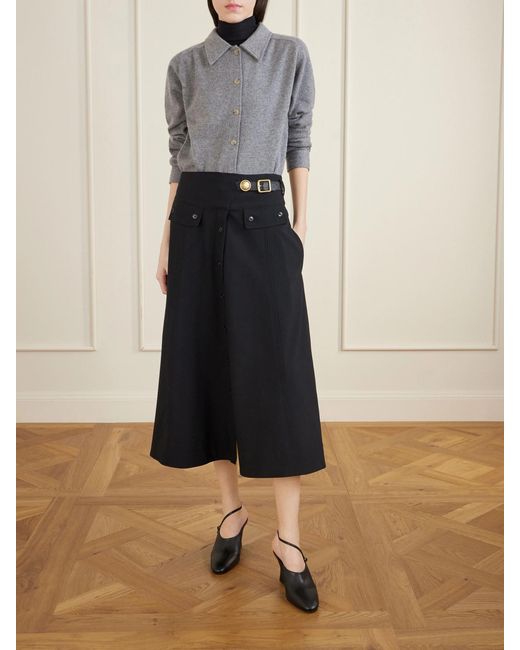 Jil Sander Black Grained-Leather Mules