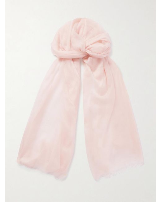arch4 Pink Fringed Cashmere Scarf