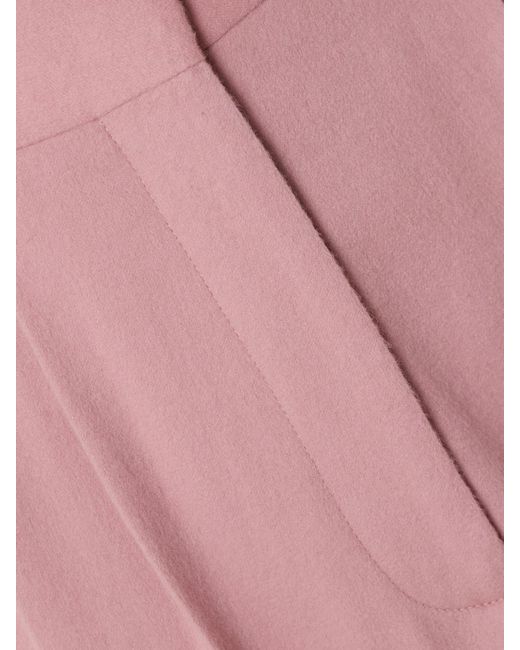 Blazé Milano Pink Fox Pleated Wool And Cashmere-Blend Tapered Pants
