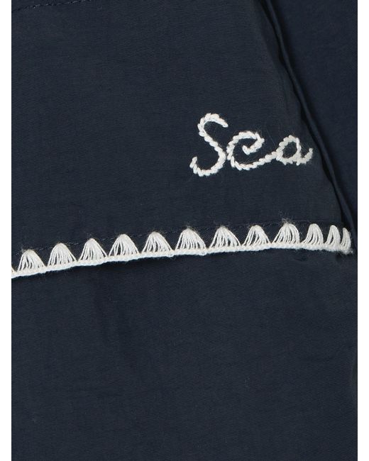 Sea Blue Evelyn Embroidered Shell Shorts