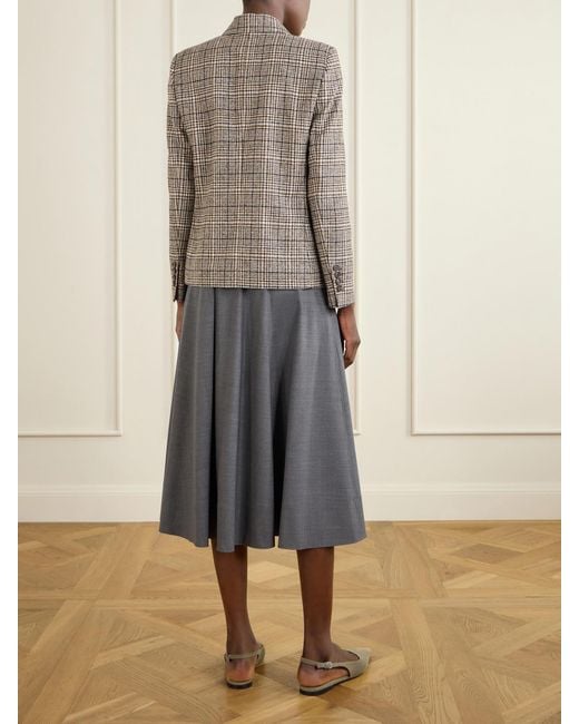 Brunello Cucinelli Brown Checked Wool-Blend Blazer