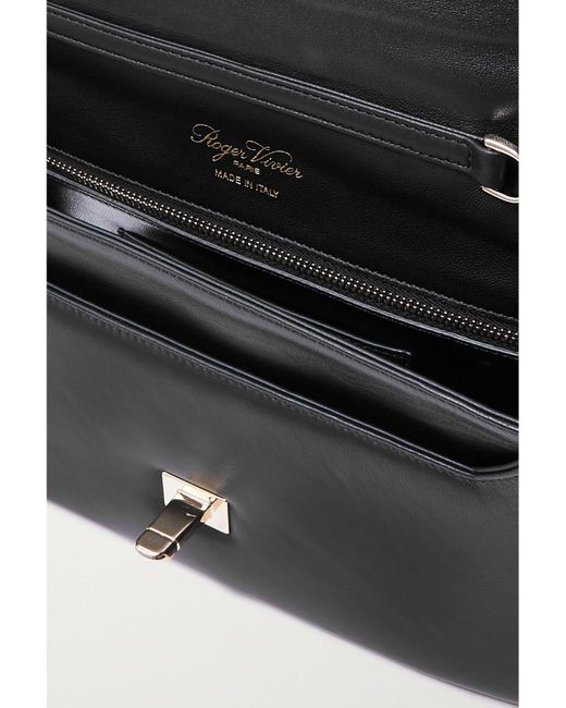 Roger Vivier Black Vic' Choc Me Padded Leather Shoulder Bag