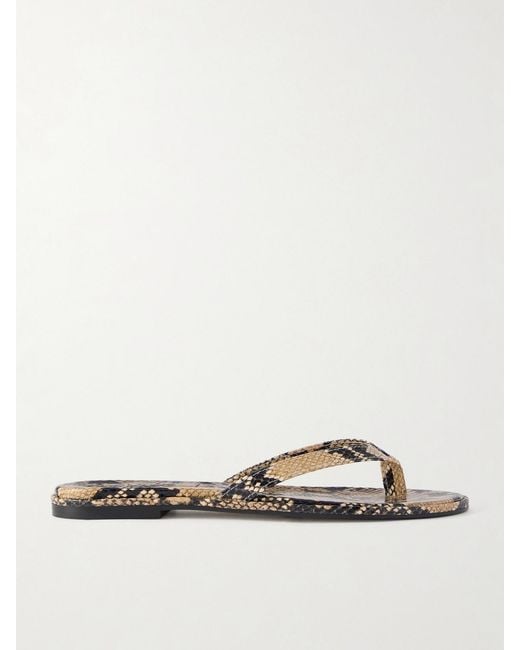 Aeyde Multicolor Melody Snake-Effect Leather Flip Flops