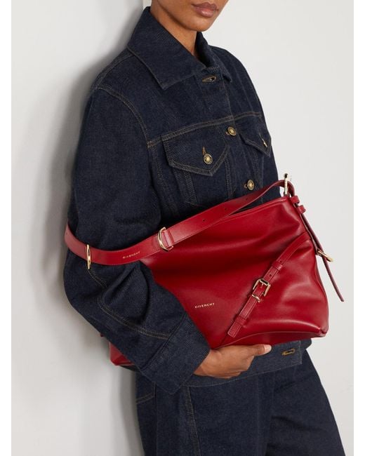 Givenchy Red Voyou Medium Leather Shoulder Bag