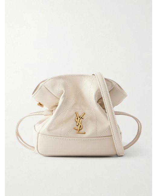 Saint Laurent Natural Jamie Mini Quilted Leather Shoulder Bag