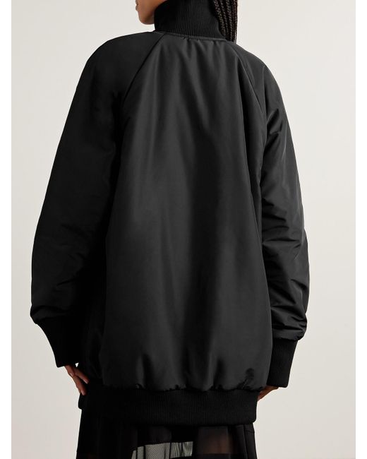 Norma Kamali Black Oversized Padded Shell Bomber Jacket