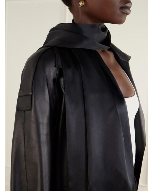 Nour Hammour Black Esra Silk-Satin Scarf