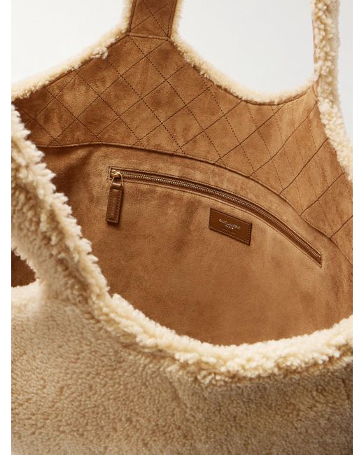 Saint Laurent Natural Icare Maxi Shearling Tote
