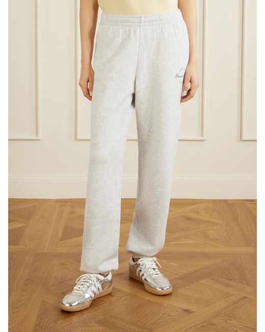 Sporty & Rich White Beverly Script Cotton-Jersey Track Pants
