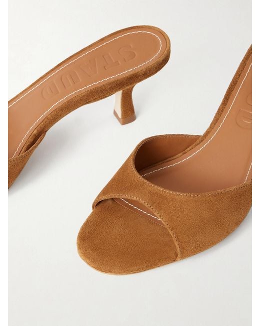 Staud Natural Brigitte Suede Mules