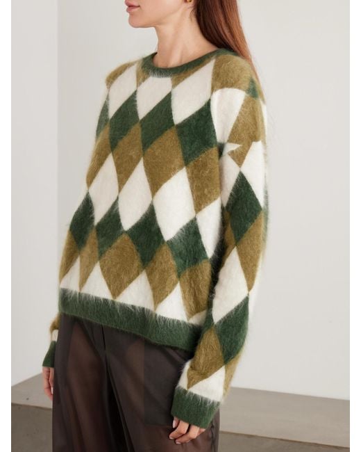 arch4 Green Leon Pullover Aus Gebürstetem Biokaschmir Mit Argyle-Muster