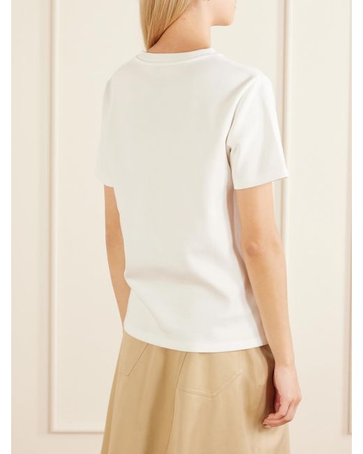 Loewe Natural Anagram-Embroidered Cotton-Blend T-Shirt