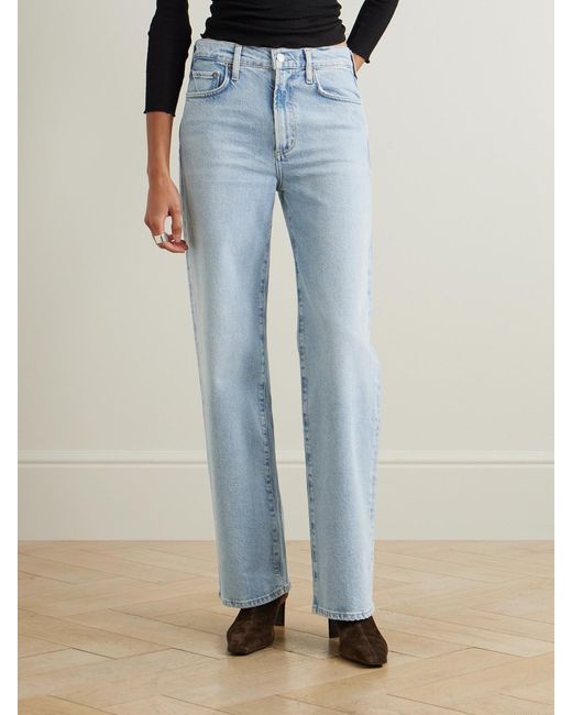 Agolde Blue Harper Mid-Rise Straight-Leg Jeans
