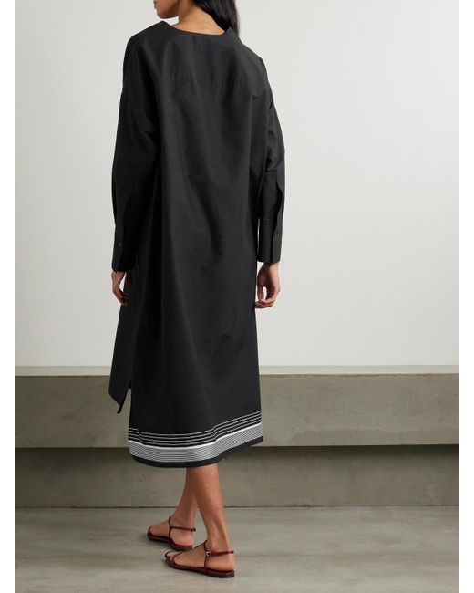 Joseph Black Dalamo Midikleid Aus Einer Baumwollmischung Mit Stickereien