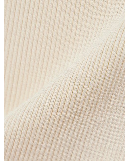 Nili Lotan Natural Selah Ribbed Silk-Jersey Tank
