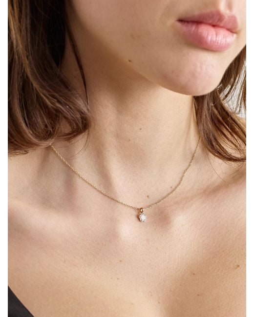 STONE AND STRAND Natural Flora Mini 14-Karat Diamond Necklace