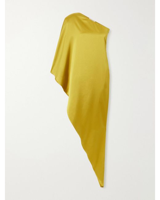 Ilkyaz Ozel Yellow Angelica Satin Blouse