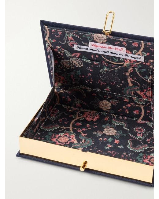 Olympia Le-Tan Blue Cote D'Azur Embroidered Canvas Clutch