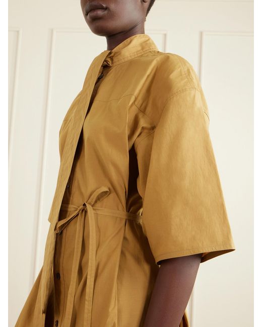 Lemaire Natural Reversible Scarf-Detailed Cotton-Blend Midi Dress