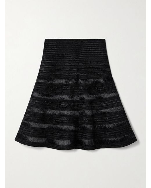Alaïa Black Raffia Mini Skirt